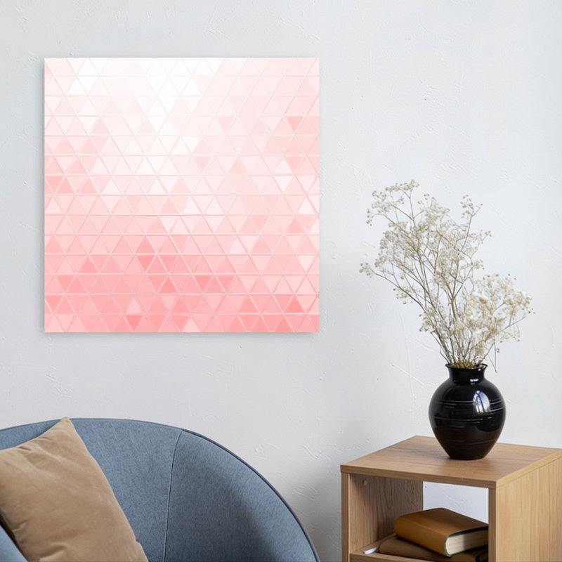 Art mural lilas géométrique abstrait dégradé rose, H 24 po x l 24 po