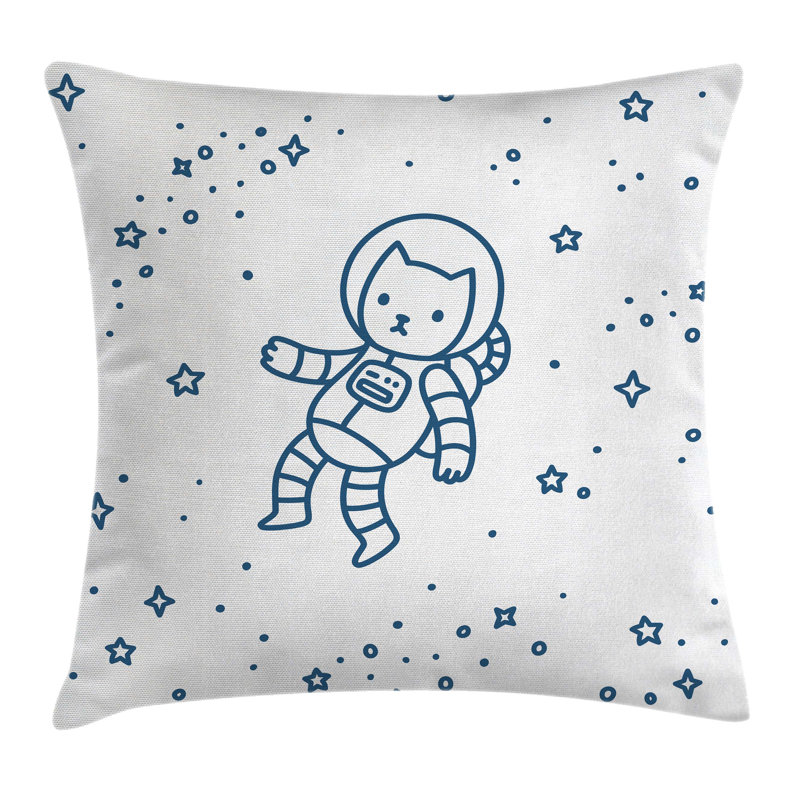 Kids Astronaut Cat Pillow Cover, 16" x 16"