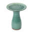 Élégant bain d'oiseaux en céramique pour l'extérieur 20,5 po avec motif de feuilles, vert jade-115818074-115818072