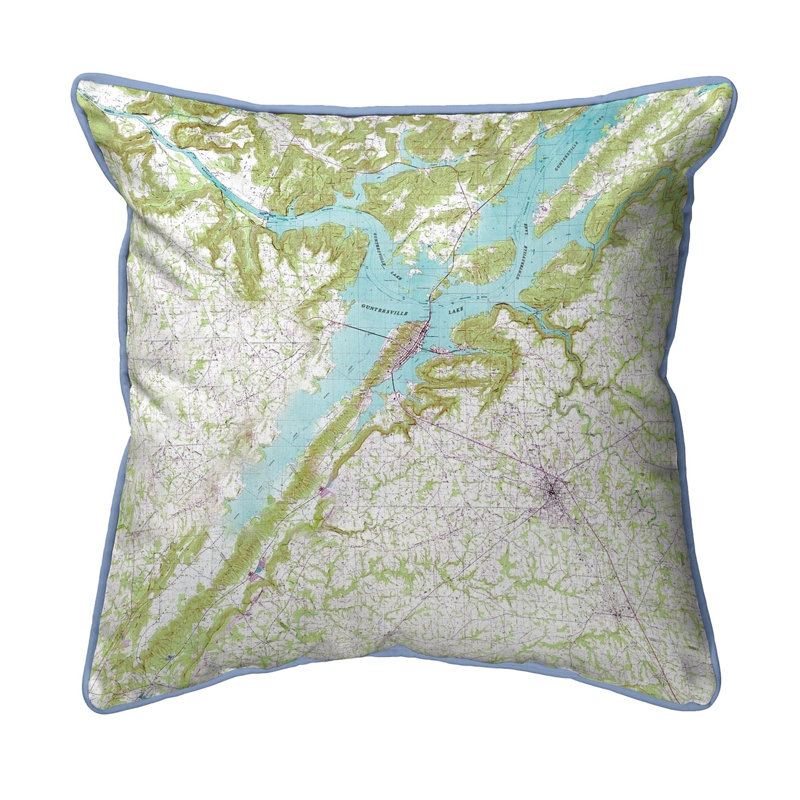 Coussin extérieur carré Lake Guntersville, 12 po x 12 po