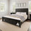  Structure de lit en bois pleine grandeur avec armoires de rangement Farmboard, noir