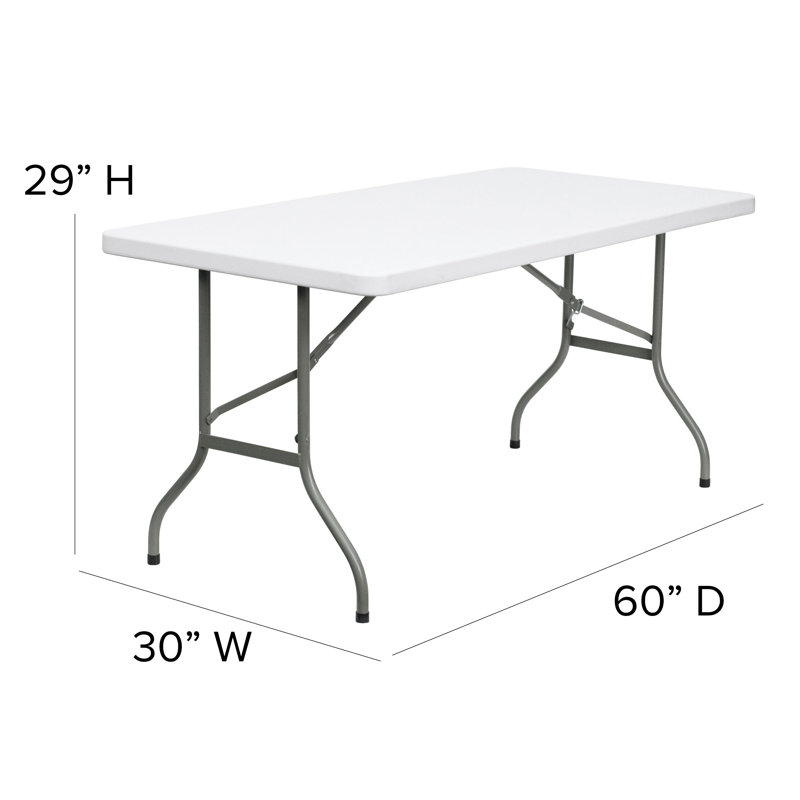 Noah Rectangular Plastic Event Folding Table, 29'' H x 60'' W x 30'' D