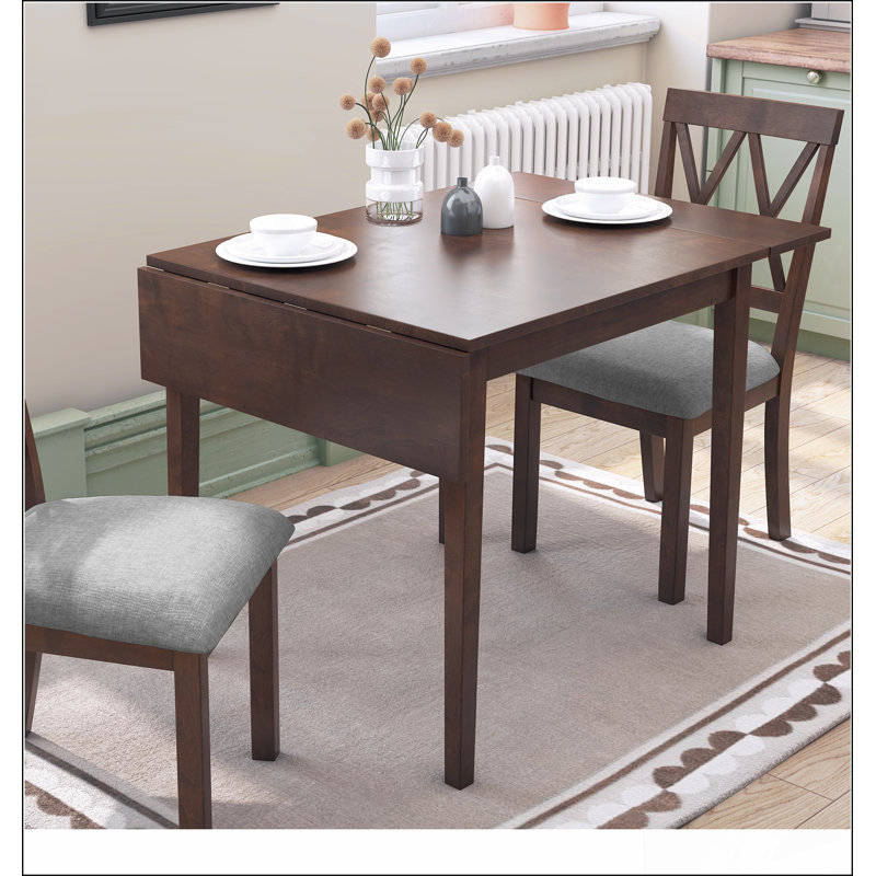 Table de salle à manger extensible de 29 à 45 po pour 4 personnes, table de cuisine pliante avec pieds en bois d'hévéa