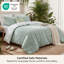 Ensemble d'édredon Literie très grand californien 3 pièces, literie à motif floral botanique vert sauge, édredon doux réversible avec 2 taies décoratives, parfait pour rafraîchir le printemps et décorer votre chambre à coucher-100517688-120704436