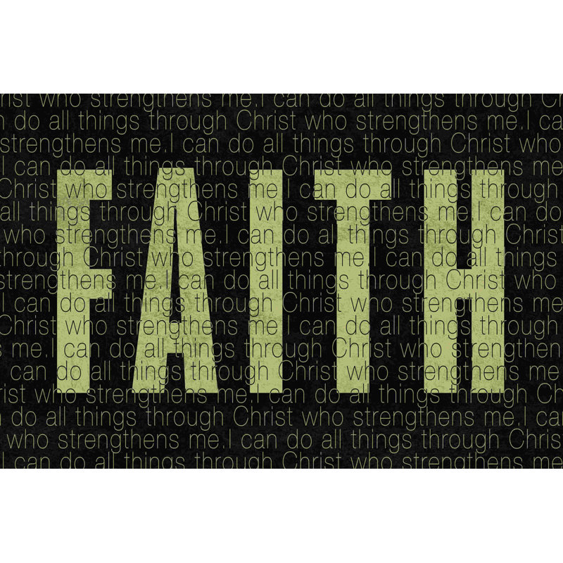 Faith - art textuel sur toile tendue, H 8 po x l 12 po
