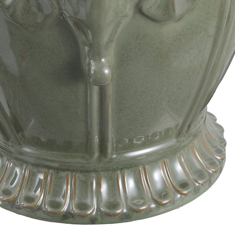 Tabouret de jardin à 4 éléphants Anita, Vert antique