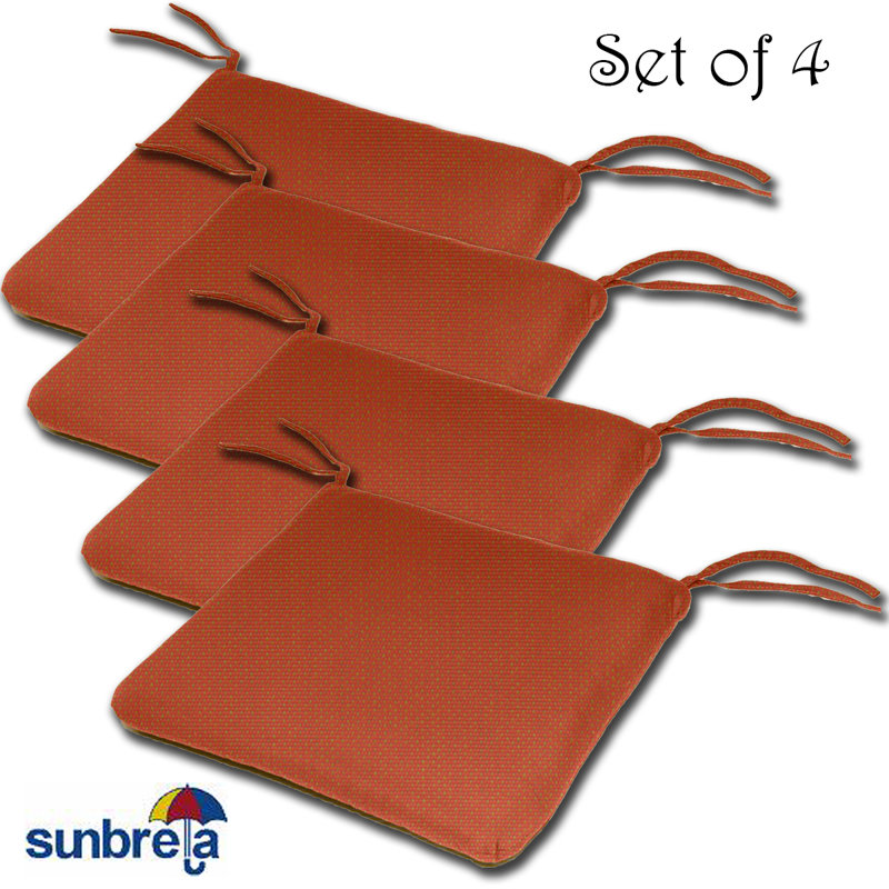 Outdoor 2'' Dining Chair Cushion, Brick, 2"H x 20"W x 18"D