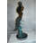 Metal Mermaid 43 Inch Holding a Shell Fountain, Snowhill Bronze Polychrome Statue, 14"Lx 24"W x 43"H