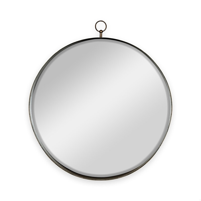 Miroir rond, miroir circulaire avec cadre en fer