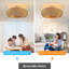 Ventilateur de plafond Fandelier avec ensemble d'éclairage, ventilateurs en rotin de 20 pouces et télécommande, cage bohème tissée à la main, plafonnier encastré à 6 vitesses pour chambre à coucher, salon, salle à manger, salle de yoga