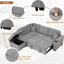 Canapé-lit en L avec repose-pieds 84,75 po 2-en-1 avec repose-pieds et rangement - Canapé coulissant peu encombrant pour le salon, la chambre à coucher et le petit appartement en gris-546973566