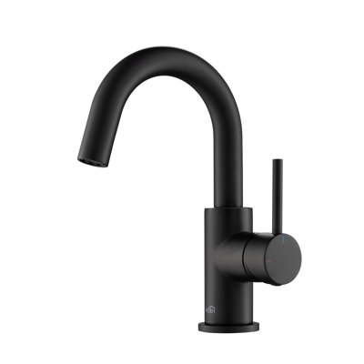 Circular Single-Hole Bathroom Faucet with Drain