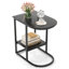 Table de bout compacte à 2 niveaux avec rangement en C pour petits espaces-1922968460