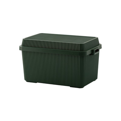 Like-it Plastic Storage Box Bin Green Deep Durable Organizer for Outdoor and Garage