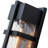 Black Outdoor Wall Sconce with Seeded Glass, E26 Socket