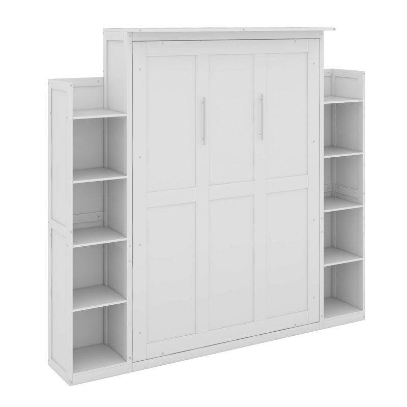 Lit escamotable double avec tablettes et DEL