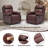 Upholstered Brown Cat Scratch-Resistant Fabric Swivel Rocker Recliner-687169835