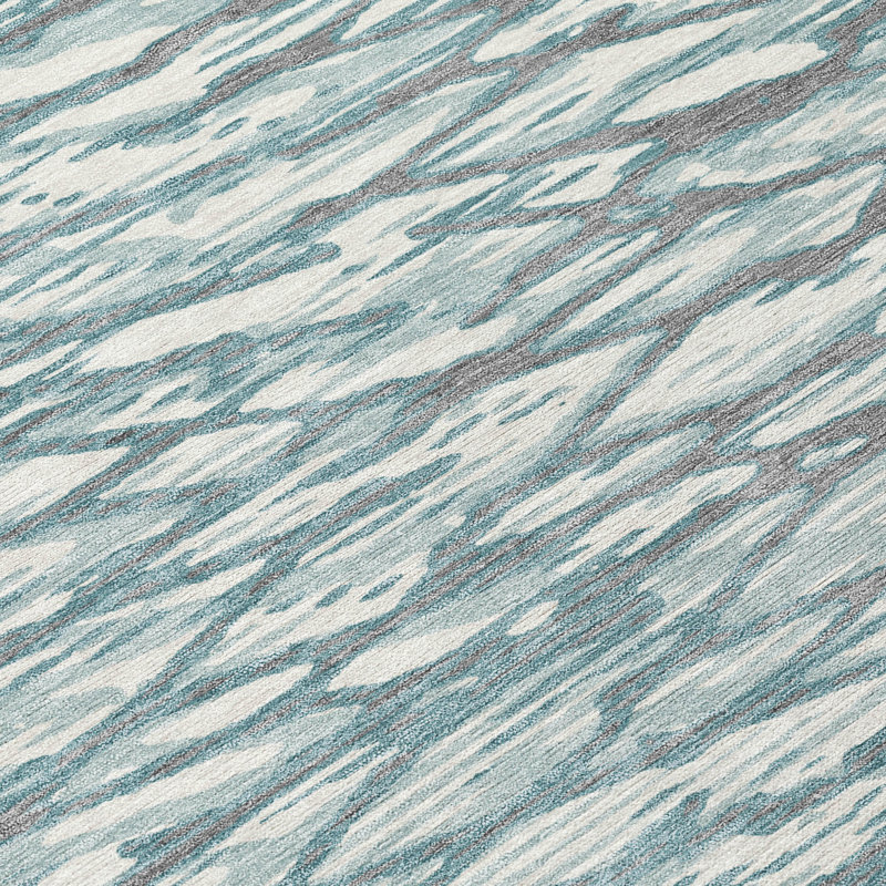 Machine Washable Indoor/Outdoor Chantille ACN2771 Modern Rug, Teal, 8' Round