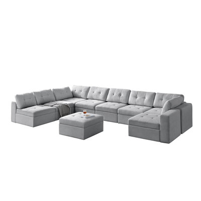 U Shaped Modular Sectional Sofa With Chaise
