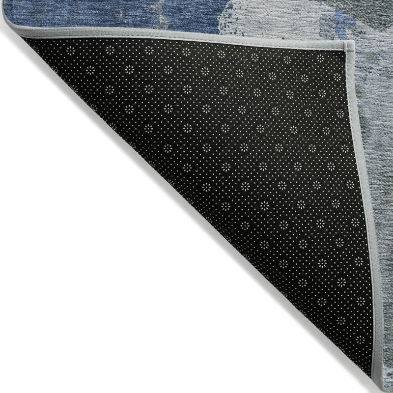 Tapis intérieur lavable abstrait bleu denim et bleu marine HomeRoots 10 pi x 14 pi