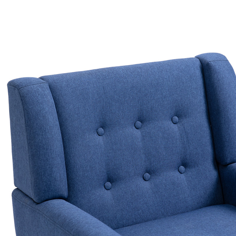 Fauteuil Jaqueze, Mélange de lin bleu performance