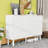 Shoe Cabinet with Adjustable Shelves and Wood Legs-1402850383