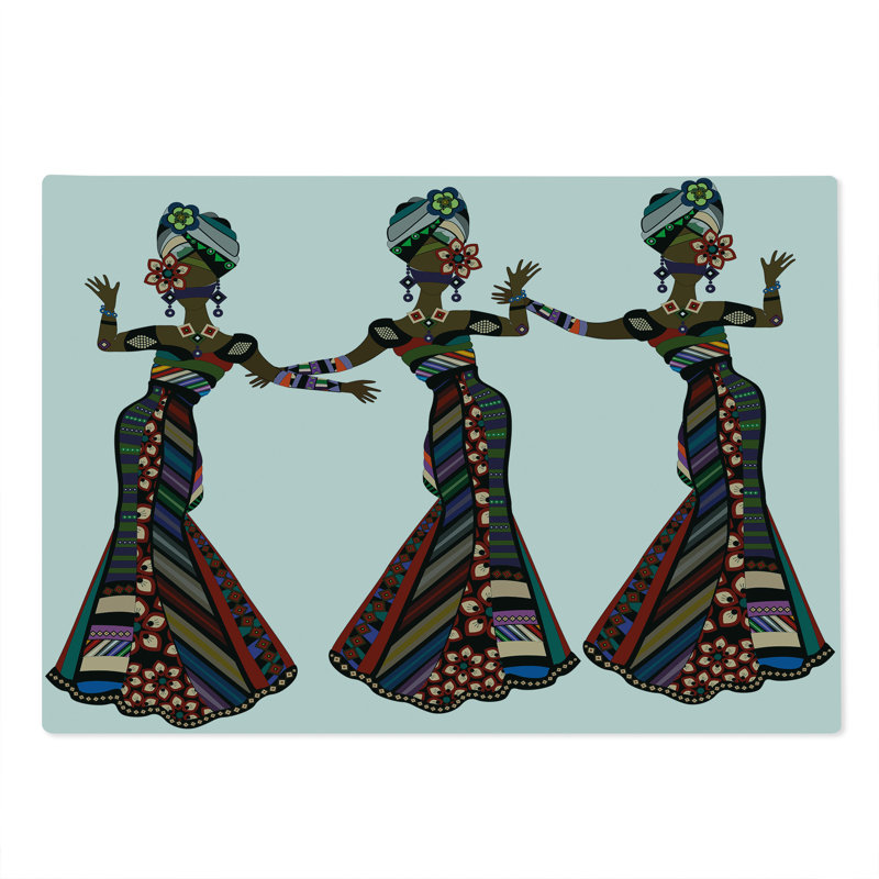 Ambesonne African Cutting Board Large Size Native Costumes Multicolor