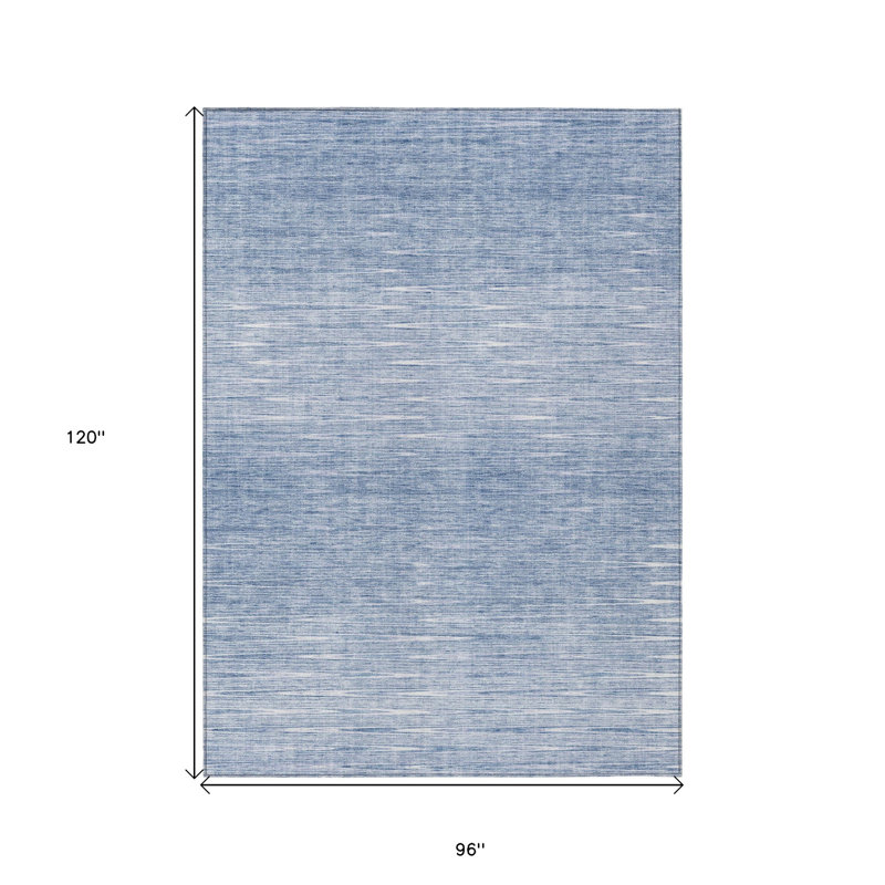 Tapis extérieur lavable abstrait bleu et bleu 8 pi x 10 pi Denim