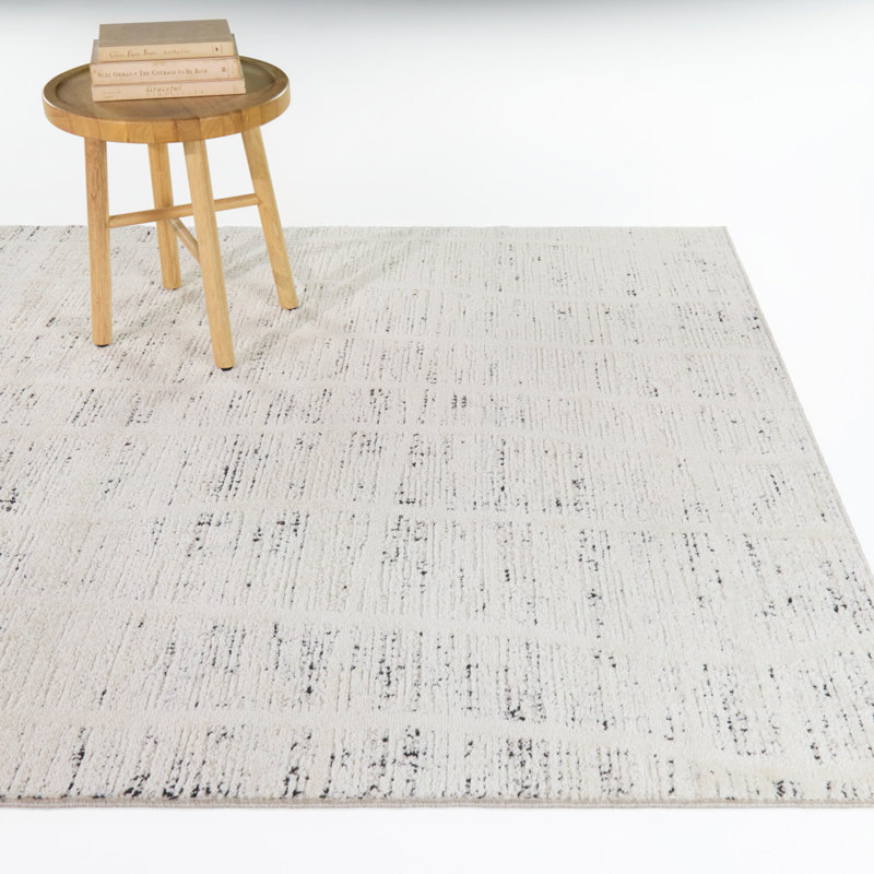 Tapis crème / gris anthracite Ervin, 5 pi 3 po x 7 pi