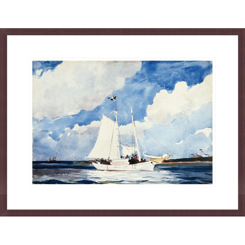 «Fishing Schooner Nassau» par Winslow Homer, impression giclée sur cadre, H 16,7 po x l 21,75 po