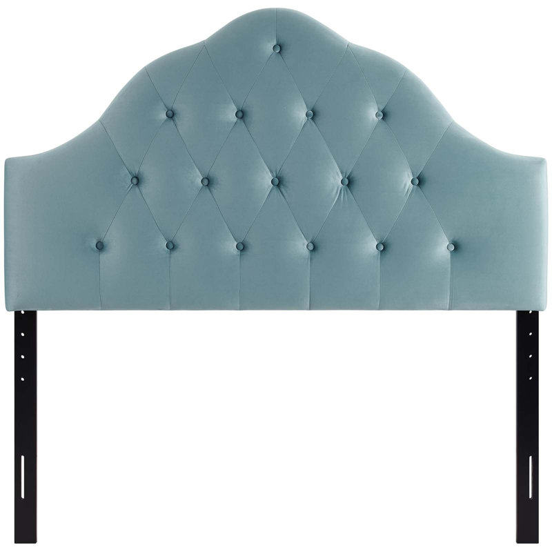 Sovereign Diamond Tufted Performance Velvet Headboard by Modway, Light Blue, Queen