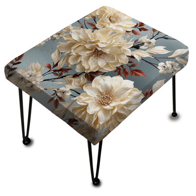 Pivot blanc rectangulaire avec pivoine délicate