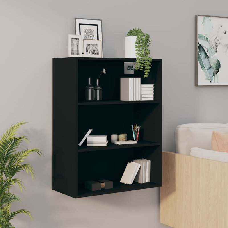 Jordanas 2 Piece Cube Shelf, Black