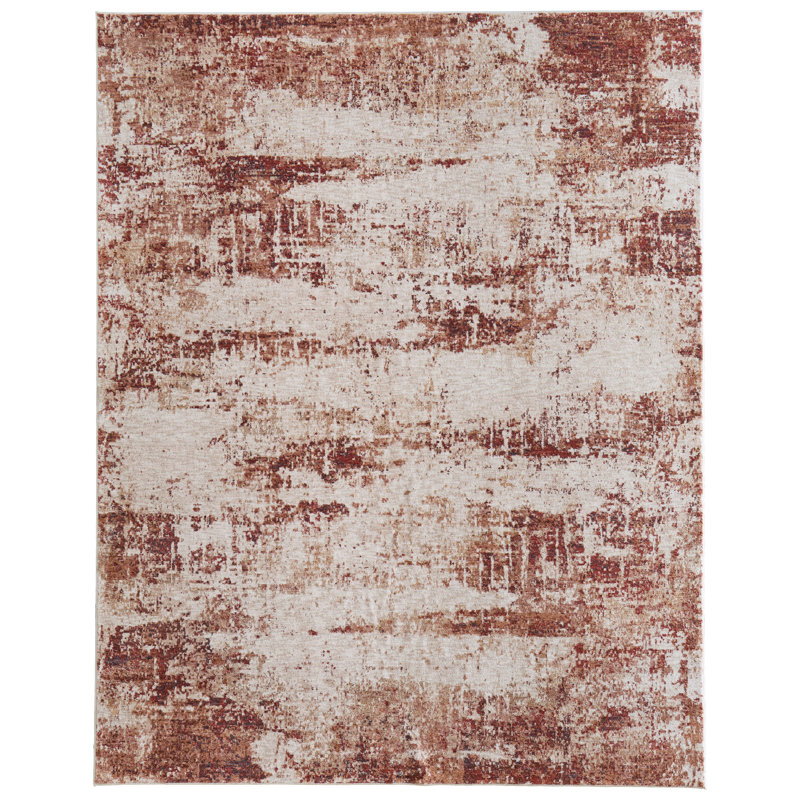 Pearson Modern Abstract Ivory Area Rug, Rectangle 9' x 12"