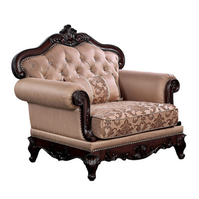 Traditional Style 1pc Chair Rolled Arms Nailhead Trim Accent Pillow Included