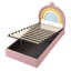 3ft Single Velvet Upholstered Bed Frame with Hydraulic Storage with Adjustable Rainbow Headboard