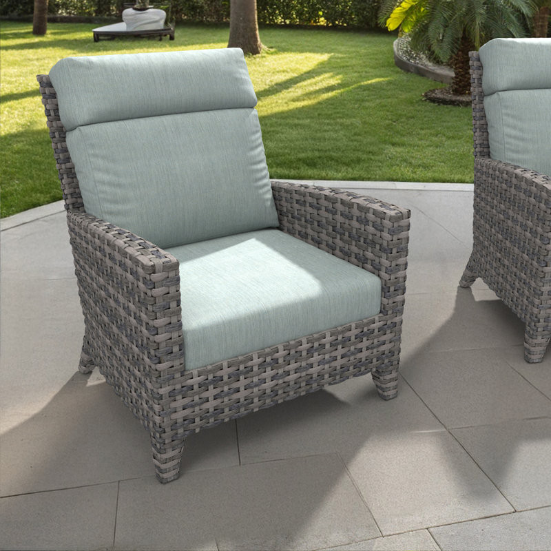 24.5 x 27 inch Arnisa Sunbrella Outdoor Cushion For High Back Chair, 6 inch Thick Outdoor Replacement Cushion, Lamley Patio Wicker Chair Cushion Set