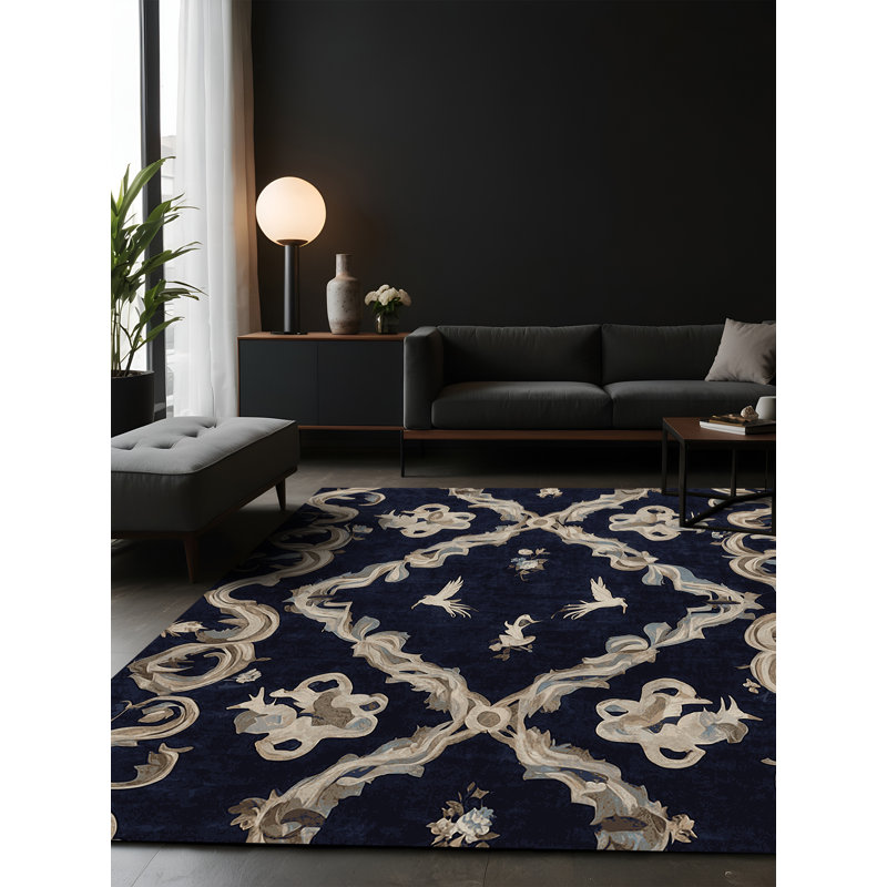 Tapis gris soyeux et moelleux, Carré 3 pi