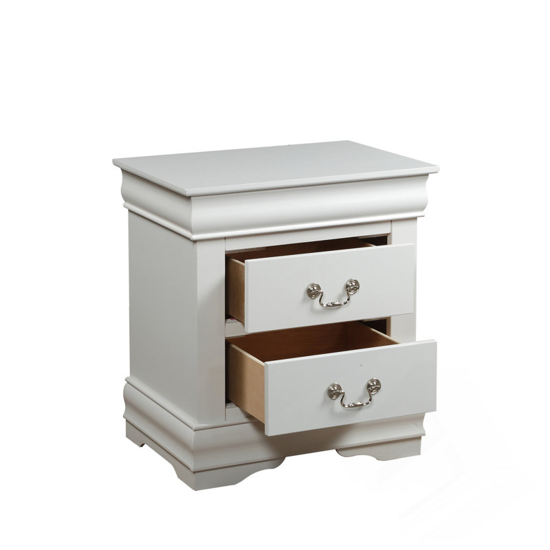 Table de chevet avec tiroirs spacieux et fabrication durable pour les chambres modernes, Blanc