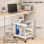 Chariot roulant compact en métal à 2 niveaux, organisateur de rangement mobile sous bureau avec roulettes