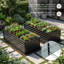 Ensemble de deux jardinières surélevées en acier galvanisé à grande capacité pour le jardinage de légumes, de fleurs et d'herbes-1268135565