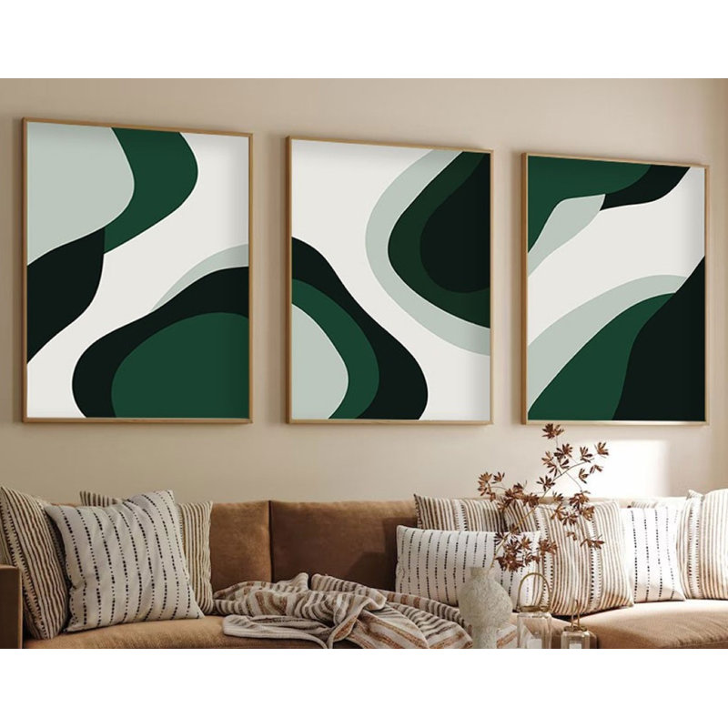 Élégante peinture décorative en panneau de fibres à densité moyenne (3 pièces), 19,7 po x 27,6 po chacune | 100% panneau de fibres à densité moyenne avec une épaisseur de 0,1 pouce, structure en bois massif (épaisseur: 1,0 pouce) | Parfait pour le salon, la chambre à coucher et le bureau