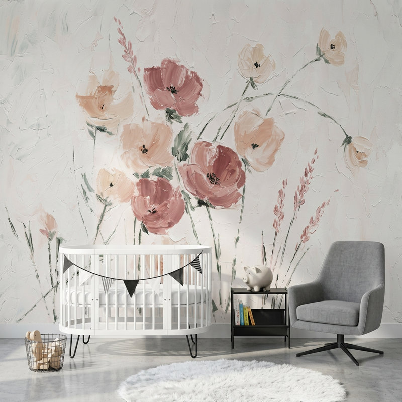 Décoration murale painterly, 200 po x 120 po, Peler et coller