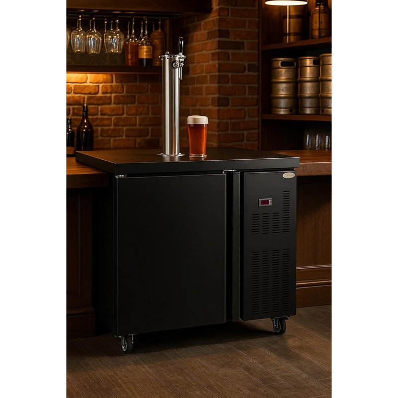 BEER KEGERATOR, Full-Size Kegerator and Beer Cooler with Drip Tray, Adjustable Temperature Draft Beer Dispenser