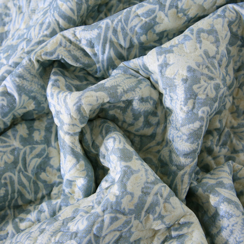 Sleepbella Quilt Set 3pcs, Printed With Pattern, All Season Lightweight Coverlet Sets, Bluish Gray