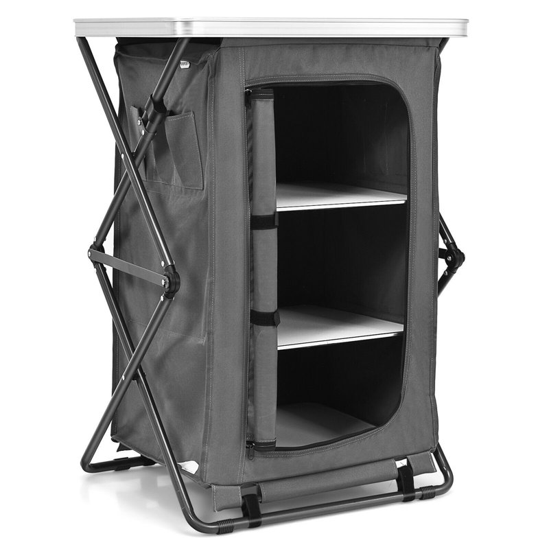 Table de camping pliante en acier thermolaqué Debets