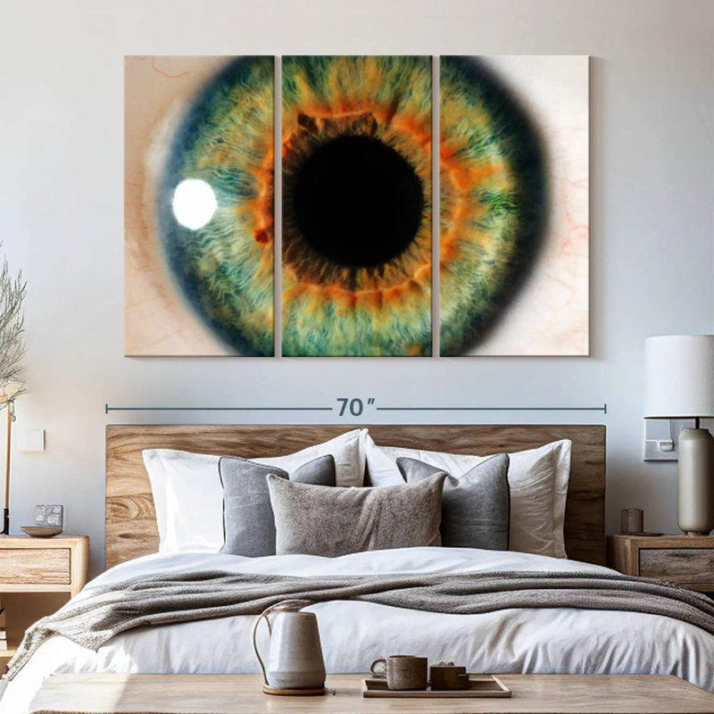 " Green Eye " 3 - Pieces, 42" H x 65" W x 1.25" D