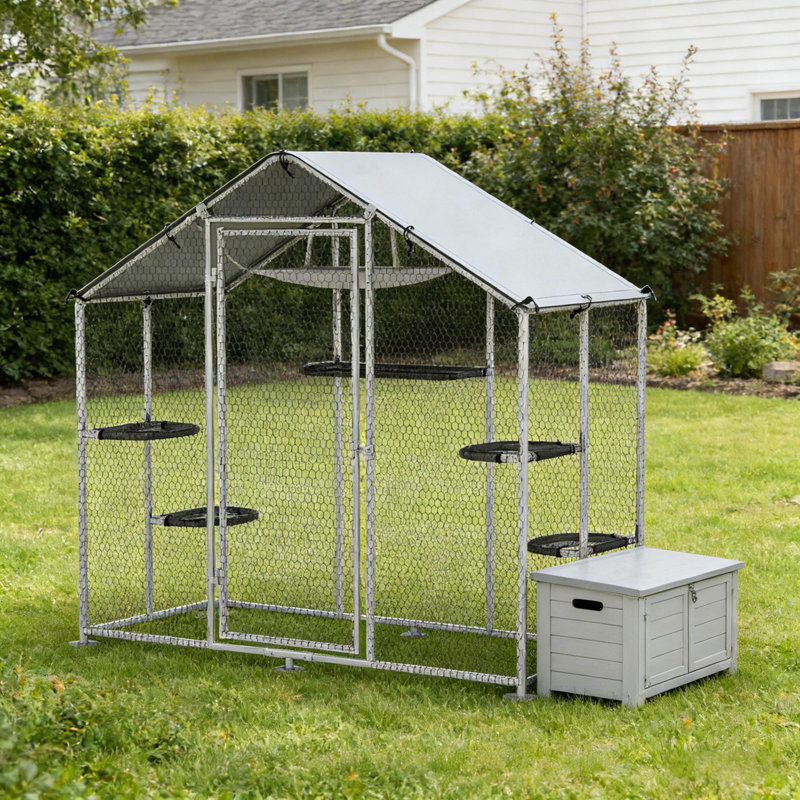 Cage pour animaux de compagnie, cage de patio pour chat sans rendez-vous, grande cage d'extérieur pour chat