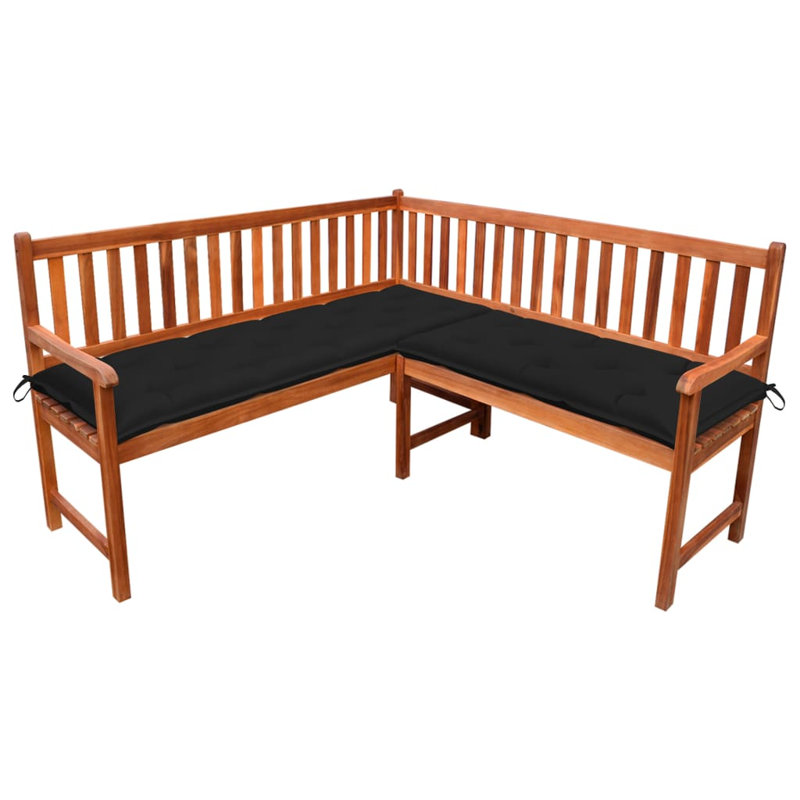 Banc de jardin en bois Breindel, Noir