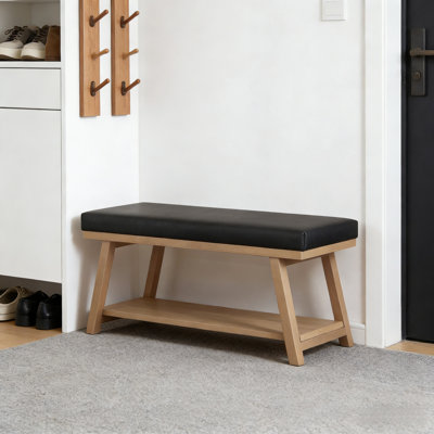 Banc de rangement en cuir Premium